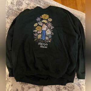 Harry’s house green sweatshirt with floral album crewneck